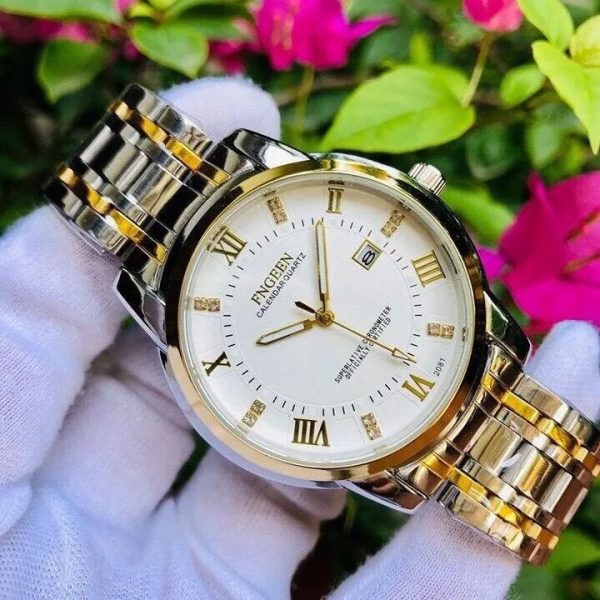 Fngeen 2081 Men’s Quartz Watch – Two-Tone Stainless Steel Strap