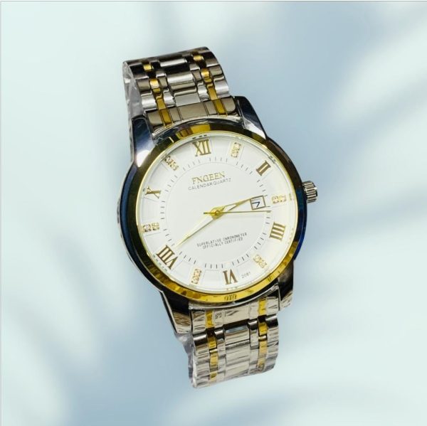 Fngeen 2081 Men’s Quartz Watch – Two-Tone Stainless Steel Strap