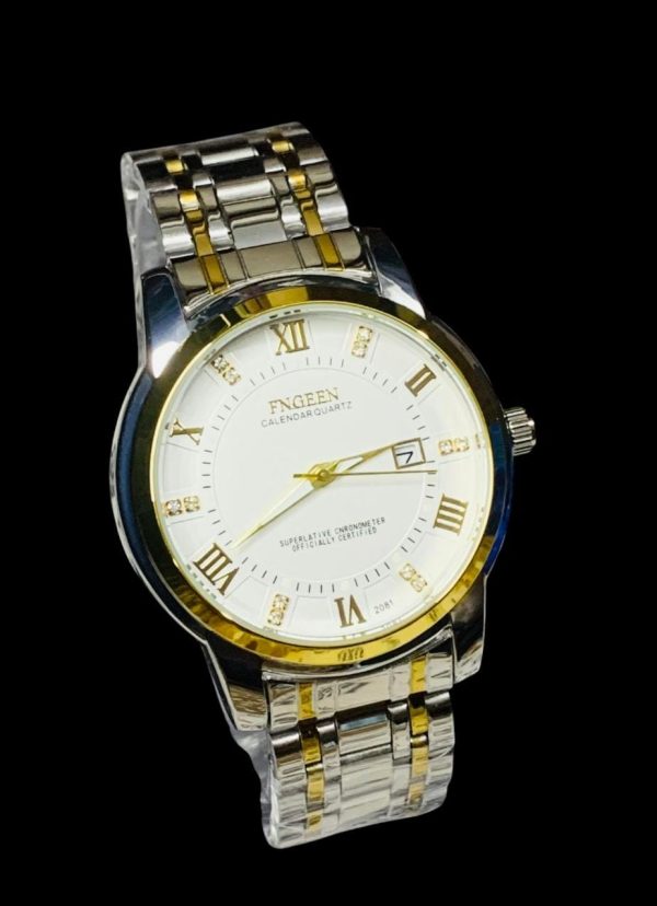 Fngeen 2081 Men’s Quartz Watch – Two-Tone Stainless Steel Strap
