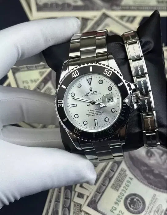 Rolex Men's Quartz Watch – Stainless Steel Strap | Formal Wristwatch